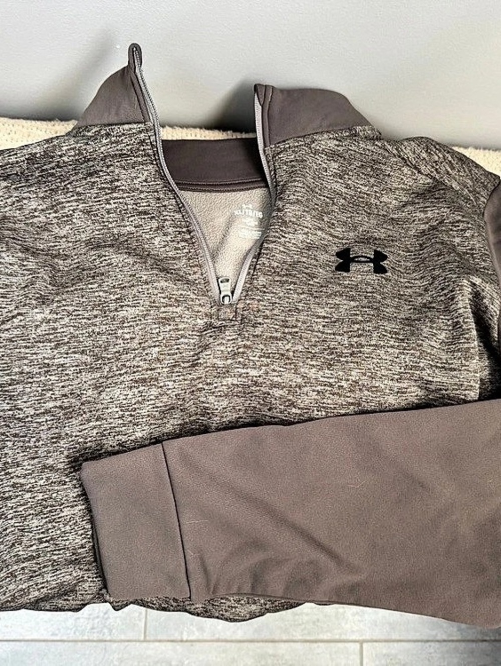 Under Armour Fleece Quarter Zip Pullover Men's XL Gray/ Taupe